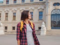 Female tourist traveling in Austria Royalty Free Stock Photo