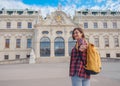 Female tourist traveling in Austria Royalty Free Stock Photo