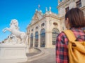 Female tourist traveling in Austria Royalty Free Stock Photo