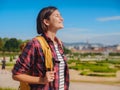 Female tourist traveling in Austria Royalty Free Stock Photo