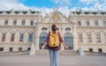 Female tourist traveling in Austria Royalty Free Stock Photo