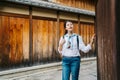 Female tourist walking in the Ishibe alley