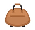 Female travel bag icon flat style.