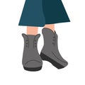 female trendy boots shoes vector design