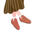 female trendy brown shoes vector design