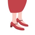 female trendy red shoes vector design