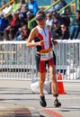 Female triathlete running