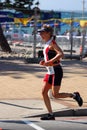 Female triathlete running