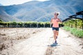 Female triathlete running