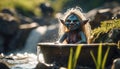 A female Troll is taking a bath. Royalty Free Stock Photo