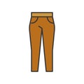 Female trouser, filled color outline editable stroke