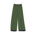 Female trousers. Casual women wide-leg pants with stripes. Girls stylish garment, fashion clothes, apparel in modern