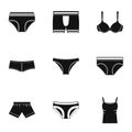 Female underwear icon set, simple style Royalty Free Stock Photo