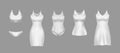 Female underwear mockup set. Lingerie nightie, panties, bra, bodysuit, swimsuit, sleeveless top Royalty Free Stock Photo