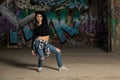 Female urban dancer trying out some moves Royalty Free Stock Photo