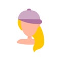 Female user avatar profile picture icon. Isolated vector illustration in flat design people character. Blond woman