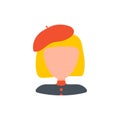 Female user avatar profile picture icon. Isolated vector illustration in flat design people character. Blond woman
