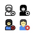 Female User Download Icon, Logo, and illustration