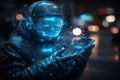 A female user interacting with a chatbot via smartphone. Stock image showcasing AI conversation, developed by OpenAI