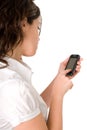 Female using a modern cell phone