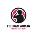 Female veteran vector illustration logo design