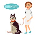 Female Veterinarian Doctor with dog