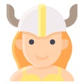 Female viking avatar, Halloween costume vector icon