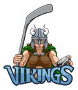 Viking Warrior Woman Ice Hockey Sports Team Mascot