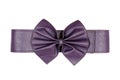Female violet belt with bow-knot isolated on a white background Royalty Free Stock Photo
