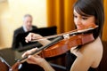 Female violinist and male pianist