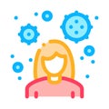 Female virus carrier icon vector outline illustration