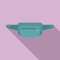 Female waist bag icon, flat style