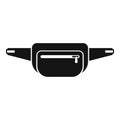 Female waist bag icon, simple style