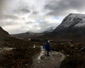 Female walker on Devils Staircase Glencoe Royalty Free Stock Photo