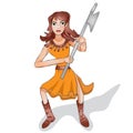 Female Warrior and Heroine Vector Illustration Royalty Free Stock Photo