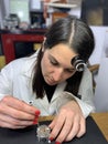 Female Watchmaker at work