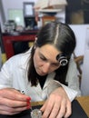 Female Watchmaker at work