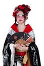 Female wearing a Japanese kimono