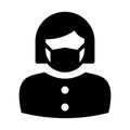 Female Wearing mask Vector Icon which can easily modify or edit