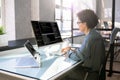 Female Web Programmer Coding On Computer Royalty Free Stock Photo