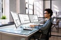 Female Web Programmer Coding On Computer Royalty Free Stock Photo