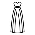 Female wedding dress icon outline vector. White veil