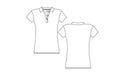 Female white collar polo shirt