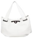 Female white leather bag isolated Royalty Free Stock Photo