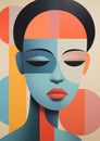 Female woman beauty abstract fashion person model modern style art portrait face