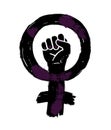 Female woman feminism protest concept. Girl power vector icon isolated on white background Royalty Free Stock Photo