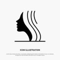 Female, Women, Girl, Face Solid Black Glyph Icon Royalty Free Stock Photo