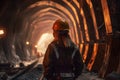 Female worker in the smelting plant. Industrial and industrial background.