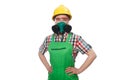 The female worker wearing coverall and gas mask Royalty Free Stock Photo