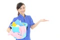 A female Janitorial cleaning service Royalty Free Stock Photo